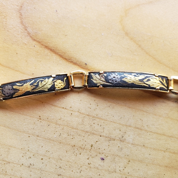 Handpainted Spanish Damascene Vintage Bracelet - Picture 2 of 13
